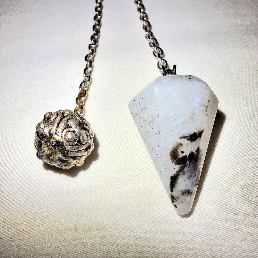 Rainbow Moonstone Crystal Pendulum